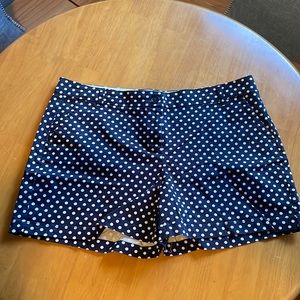 Navy + White Polka Dot Shorts